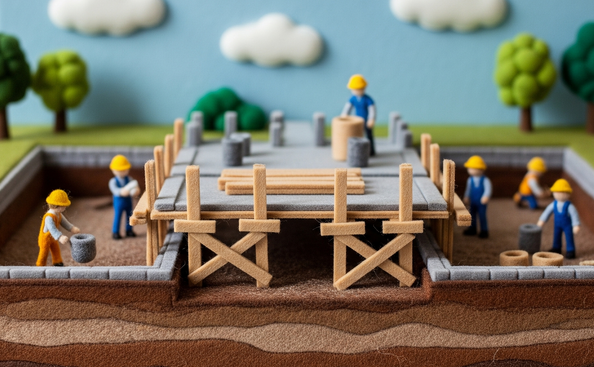 People building a foundation